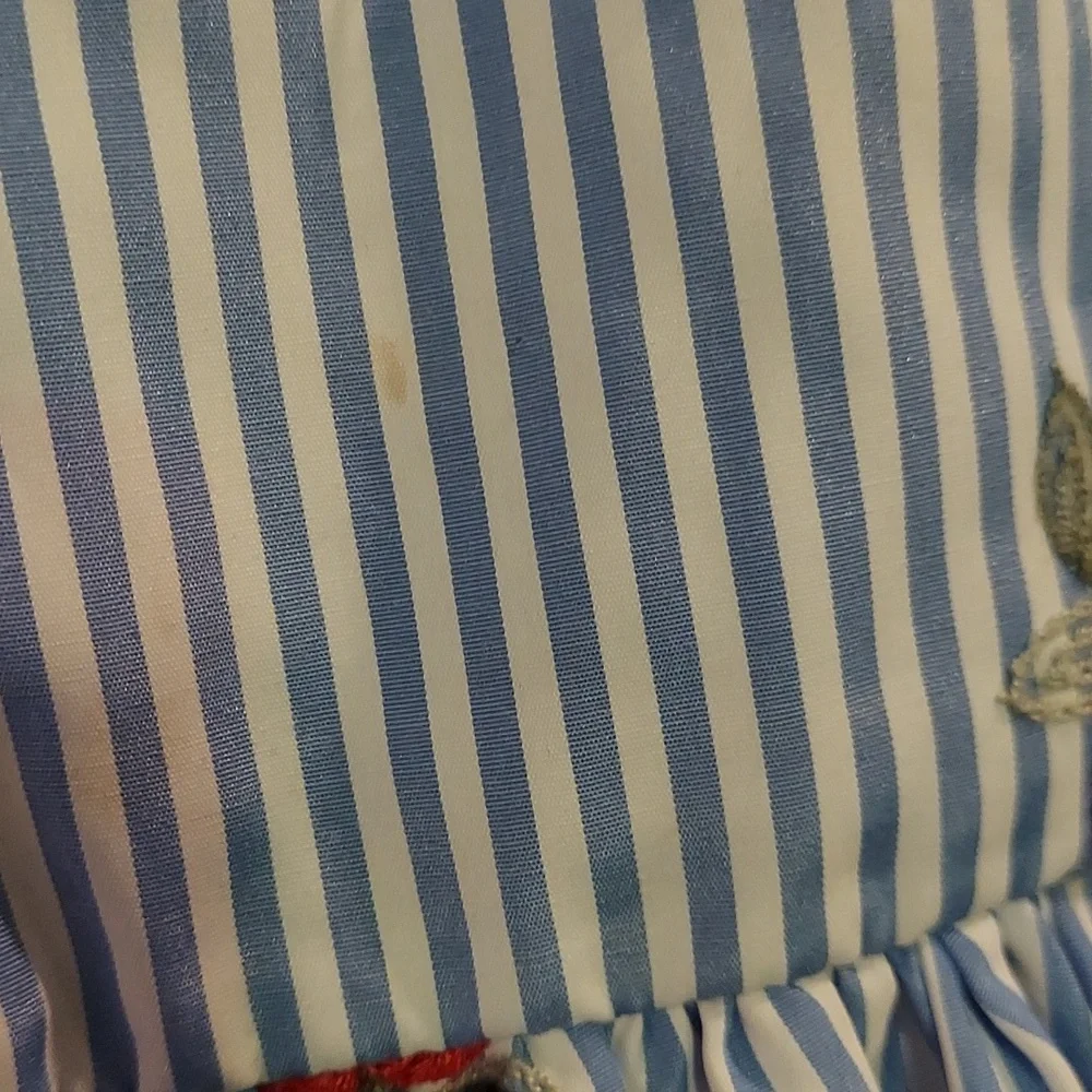 Rare Editions Embroidered Floral Striped‎ Dress Size 14